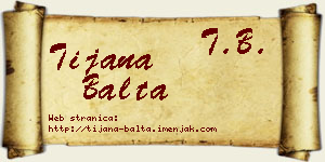 Tijana Balta vizit kartica